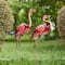 Glitzhome® Metal Standing Flamingo Garden Statue with Stakes Set